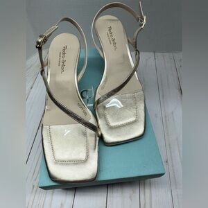 *NIB* Pedro Anton 51701 V23 Champagne Rose Open Toe Kitten Heel Sandal Size 41